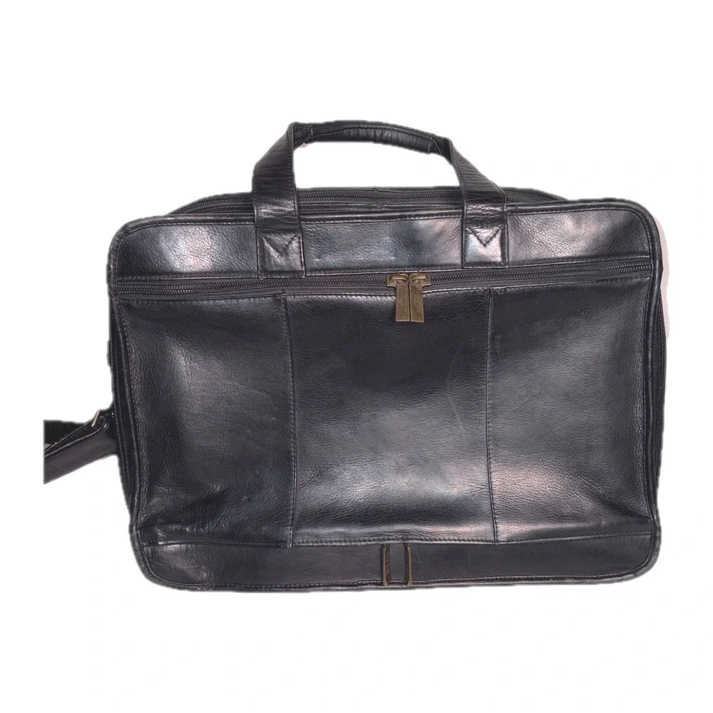 Claire Chase‎ Executive Computer Briefcase Leather Black 16x13x7.5 Professional
